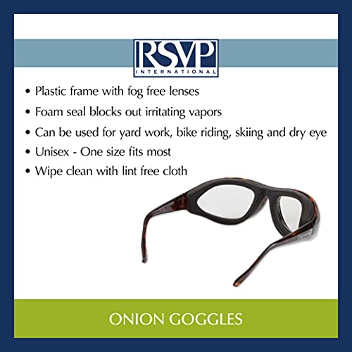 RSVP International Endurance Onion Goggles, Black (TEAR-BK)