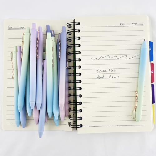 Fengtaiyuan LanLvZi05P18, Stylish Gradient Color Pen, Black Ink, 0.5mm Extra Fine, Gel Ink Rollerball Pens, Writting Smooth, Rubber Spray (LanLvZi05P18)