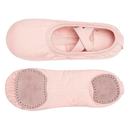 Stelle Ballet Shoes Toddler Slippers Highly Elastic Canvas Girls Ballerina Dance Shoes for Toddler/Little Kid/Big Kid/Women(Black,3ML)