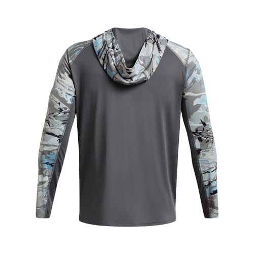 Under Armour Men's Iso-Chill Shorebreak Camo Hoodie, (012) Pitch Gray/Pitch Gray/Lime Surge, Medium