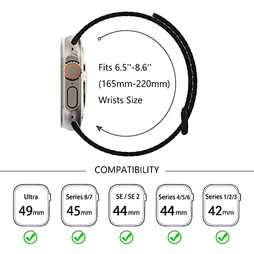 WINGLE Magnetic Band for Apple Watch Band Ultra 2/Ultra Band for Men 49mm 45mm 44mm 42mm Series 10 9 8 7 6 5 4 3 2 1 SE, Strong Magnetic Bands Silicone Sport Strap for iWatch Women, Black/Orange
