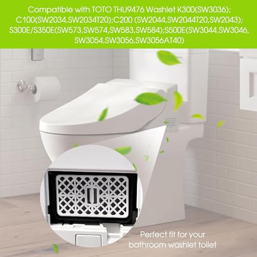 Deodorizer Catalyst Filter Cartridge for THU6474 Washlet,Compatible with Washlet S500e/S550e/K300 1.37 x 2.24 x 0.94 inches