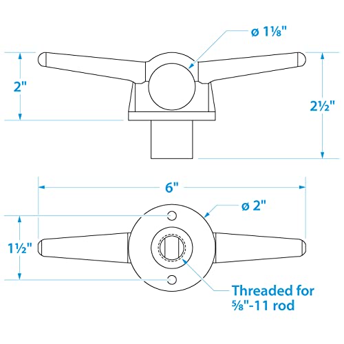Seachoice 316 Stainless Steel Lifting Ring w/Cleat, 6 in. Long, 1-1/8 in. Diameter Eye, Chrome