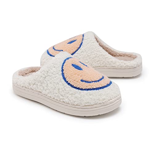 V-CEN Smile Face Kids Slippers - Soft Plush Warm Slipper Anti-Slip Winter Fluffy House Shoes - Soft Memory Foam Comfort Cotton Indoor and Outdoor