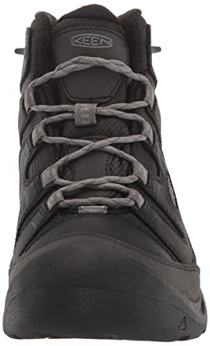 KEEN Men's Circadia Mid Heigh Polar Insulated Waterproof Hiking Boots, Black/Steel Grey, 15