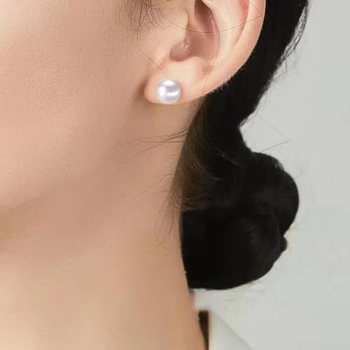 White Pearl Clip on Earrings for Women 10 MM Simple Pearl Clip Stud Earrings Faux Earrings