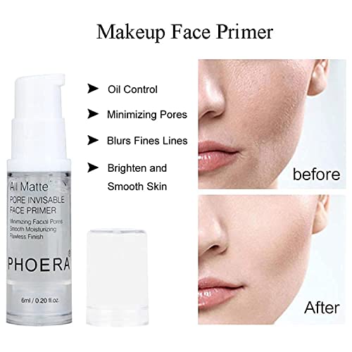 PHOERA Foundation, PHOERA Matte Liquid Foundation,PHOERA Makeup for Women, PHOERA Foundation Full Coverage Concealer, 30ml 24HR Matte Oil Control Concealer (106 - Warm Sun*2)