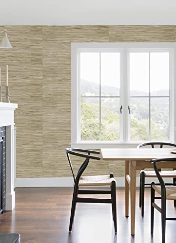 Brewster 282-65621 Bataan Grasscloth Wallpaper, Tan