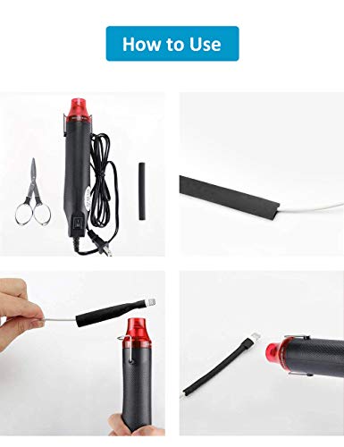 650pcs Heat Shrink Tubing Black innhom Heat Shrink Tube Wire Shrink Wrap UL Approved Ratio 2:1 Electrical Cable Wire Kit Set Long Lasting Insulation Protection, Safe and Easy, Eco-Friendly Material