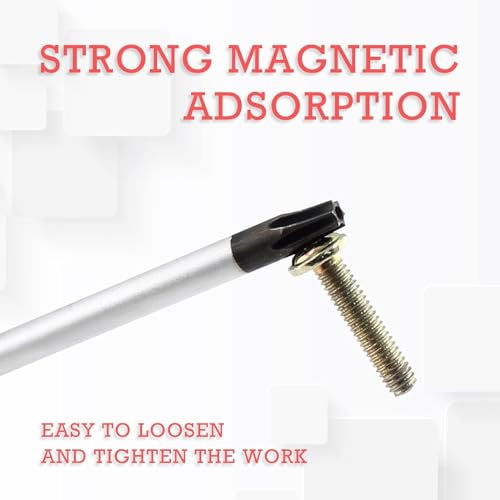 Bonsicoky T20 Torx Security Screwdriver with Magnetic Tip Plastic Grip, Torx Screwdriver for Computer Repairing, Home Appliances(Red, 178mm/ 7")