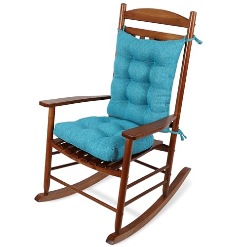 Tromlycs Indoor Rocking Chair Cushion for Rocking Chair Pads Back and Seat Sets with Ties 2 Piece Black