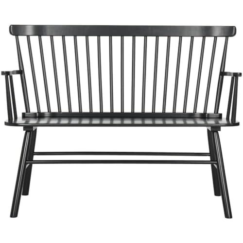 SAFAVIEH American Homes Collection Addison Spindle Back Settee, 0, Black