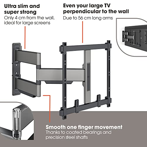 Vogel's TVM 5445 Full-Motion Ultra-Thin TV Wall Bracket for 32-65 inch TVs, Max. 77 lbs, Swivels up to 180°, Full-Motion TV Mount max. VESA 400x400, Universally Compatible