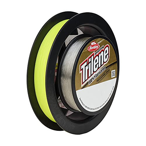 SpiderWire Stealth 8lb Braid + Trilene 100% Fluorocarbon Dual Spool, Hi-Vis Yellow/Clear, Superline Mono Equiv: 2lb