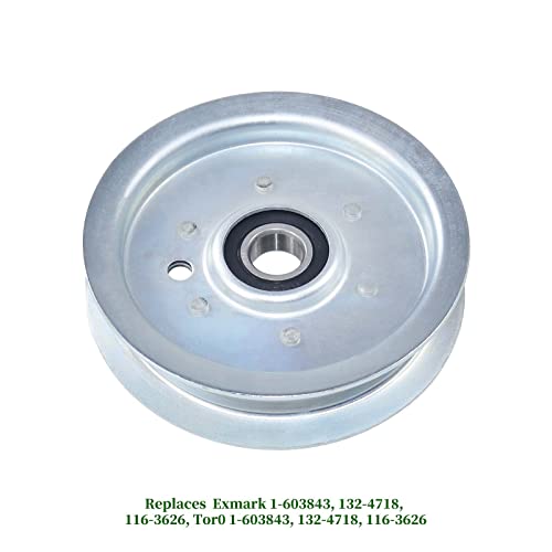 BOSFLAG 132-4718 Pulley Replaces Toro 132-4718 Pulley-Idler Flat, Exmark 1-603843, 116-3626, 132-7543, E603843 for Toro X4800, X4850, X5450, X4850, X5450, XS4850, XS5450, Xs5450, Zx4800 Riding Mowers