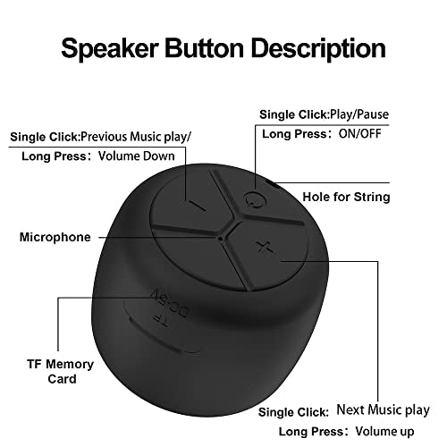 LEICEX Mini Bluetooth Speaker, Small Tiny Speaker with IPX7 Waterproof Portable Speakers for Shower,Travel,Room, Car