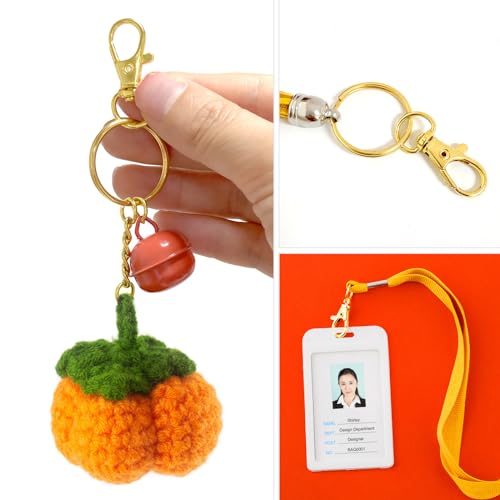 50PCS Metal Lobster Claw Clasp with Key Rings, 25PCS Keychains Clips Hooks and 25PCS Key Chain Rings, Keychain Accessories, Keychain Rings Making kit for Crafts, Gold