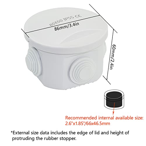 LeMotech Junction Box, ABS Plastic IP65 Waterproof and Dustproof, Universal Electrical Enclosure, Outdoor and Indoor Project Box 5.9X 5.9X 3.9 inch (150 x 150 x 100 mm)
