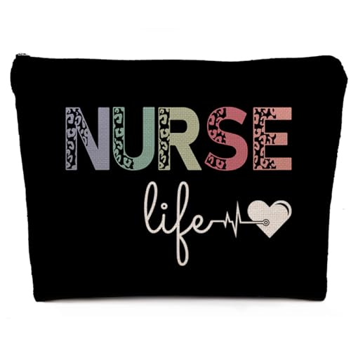 Dwept Gifts for Nurses Cosmetic Bag, Nurse Graduation Gifts, Nursing School Gifts, Nurses Week Gifts Makeup Bag for Purse, Nursing Accessories for Nurses Women, Nurse Daily Affirmations Travel Bag