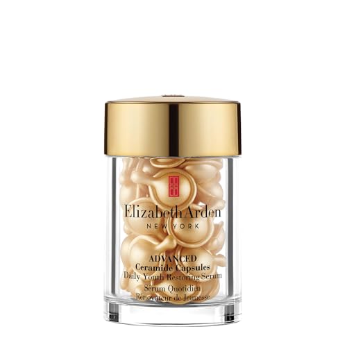 Elizabeth Arden Daily Ceramide Serum Capsules, Advanced Anti-Aging Serum Capsules for Minimizing Wrinkles, Fragrance-Free, Enhances Skin Hydration and Radiance, 30 Count, 0.47 fl oz