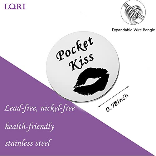 LQRI Pocket Kiss Token Naughty Gifts for Him Funny Token for Boyfriend Naughty Gifts for Husband Valentine's Day Anniversary Keepsake Gifts (silver)