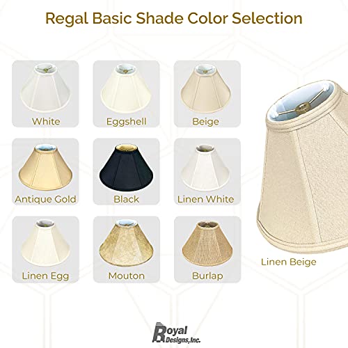 Royal Designs, Inc. Empire Lamp Shade, BS-706-12LNBG-2, Linen Beige, 4.5 x 12 x 7.5, Set of 2