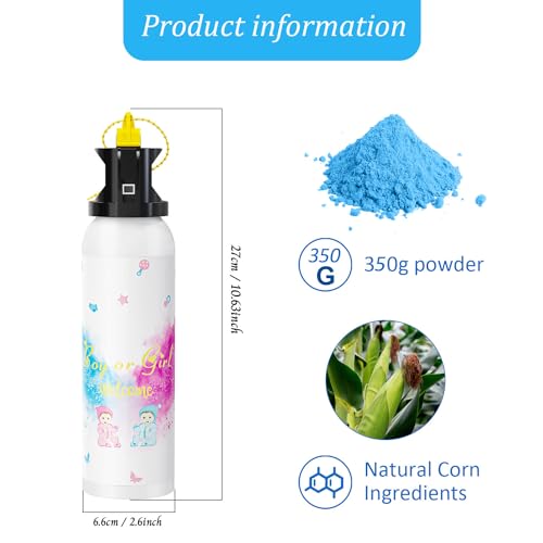 SRG Large Gender Reveal Fire Extinguisher Color Blaster | 2 Packs Baby Boy Blue Gender Reveal Extinguisher Smoke | Gender Reveal Decorations & Ideas | Long Lasting(Blue)