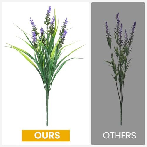 N&T NIETIN 10 Bundles Black Artificial Flowers, Fake Monkey Grass with Flowers, UV Resistant Fake Plants Halloween Black Flowers Decor for Party Front Porch Home Garden Patio