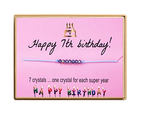 Monily 7th Birthday Bracelets - Happy Birthday Gifts for 7 Year Old Girls