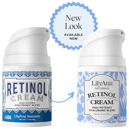 LilyAna Naturals Retinol Cream for Face - Made in USA, Retinol Cream, Anti Aging Cream, Retinol Moisturizer for Face and Neck, Wrinkle Cream for Face, Retinol Complex - 0.5oz