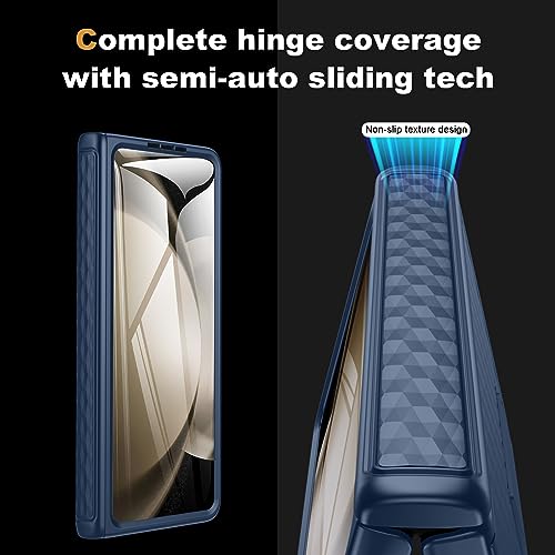 for Samsung Galaxy Z Fold 5 Phone Case: 3D Geometric Design Stand Case with Hinge Protection & Screen Protector - Anti Slip Anti-Scratch Rugged Protective Cover for Samsung Z Fold 5 5G 2023 (Green)
