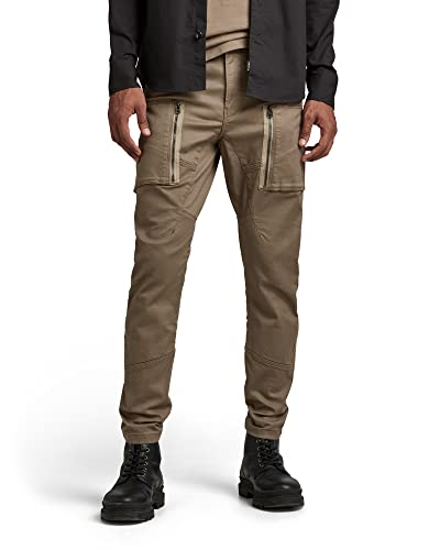 G-STAR Raw Men's Zip Pocket 3D Skinny Fit Cargo Pants,Deep Walnut,31W x 32L
