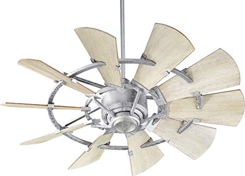 Quorum 94410-9 Restoration 44``Ceiling Fan from Windmill Collection in Pewter, Nickel, Silver Finish,