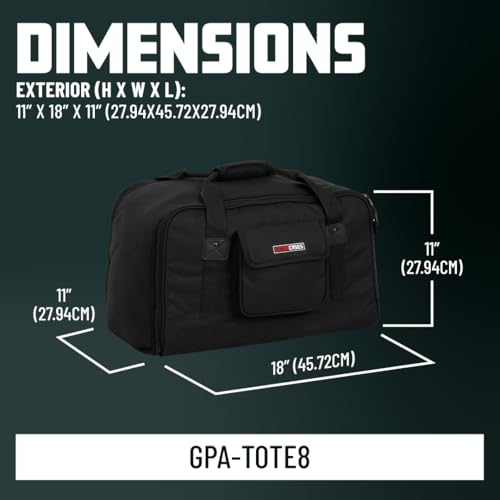 Gator Cases Heavy-Duty Speaker Tote Bag for Compact 8" Speaker Cabinets, Fits QSC K8, Yamaha DXR8 and more (GPA-TOTE8)