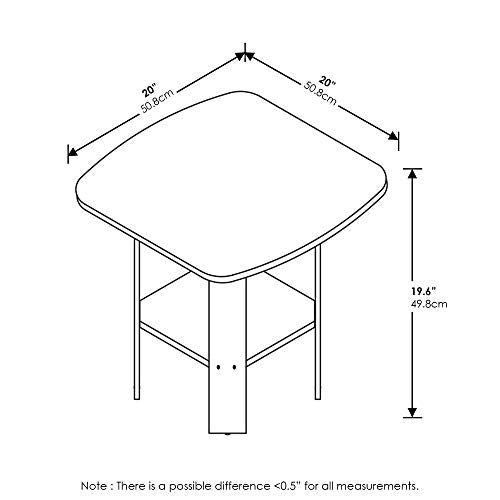 Furinno Simple Design 2-Pack End Side Table, Columbia Walnut/Black