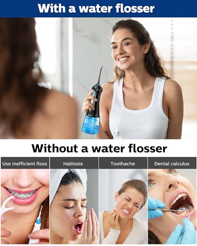 Travel Water Flosser Cordless for Teeth: Adults Dental Oral Irrigator for Braces Portable Flossers Cleaning Picks