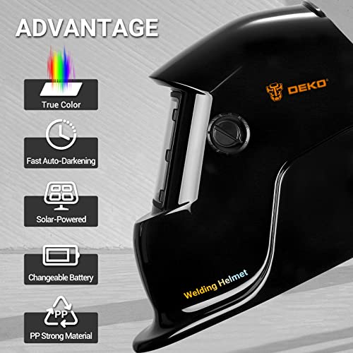Welding Helmet Auto Darkening: DEKORPO True Color Solar Powered Auto Darkening Welding Welder Mask Hood Helmets