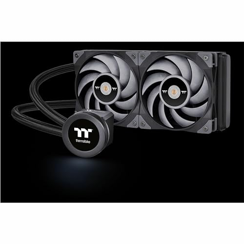 Thermaltake TOUGHLIQUID Ultra 280 RGB CPU Liquid Cooler, AMD(AM5/AM4) Intel(LGA 1700/1200), 2.1 Inch Rotational LCD Display 2000RPM Radiator Fan, TT RGB Plus 2.0. Software, CL-W371-PL14SW-A,Black