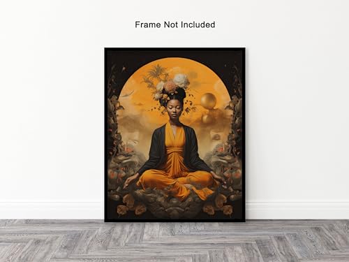 Poster Master Psychedelic Poster - Woman Portrait Print - Surreal Art - Galaxy Art - Space Art - Trippy Art - Gift for Him & Her - Aesthetic Decor for Living Room or Bedroom, 24x32 Unframed Wall Art
