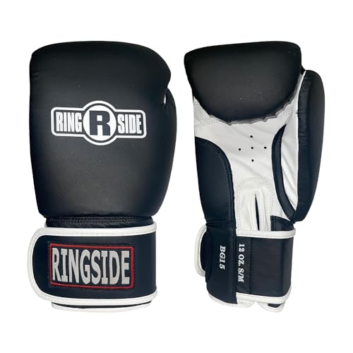 Ringside Striker Boxing Training Sparring Gloves, Small/Medium, Black/White