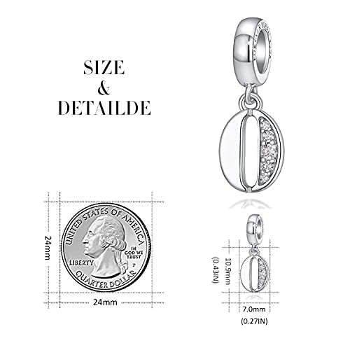 FOREVER QUEEN Lucky Number 0 Charm S925 Sterling Silver Pendant Dangle Bead with Cubic Zirconia fit Charms Bracelet Necklace Meaningful Anniversary Jewelry for Girlfriend Wife Mother Daughter