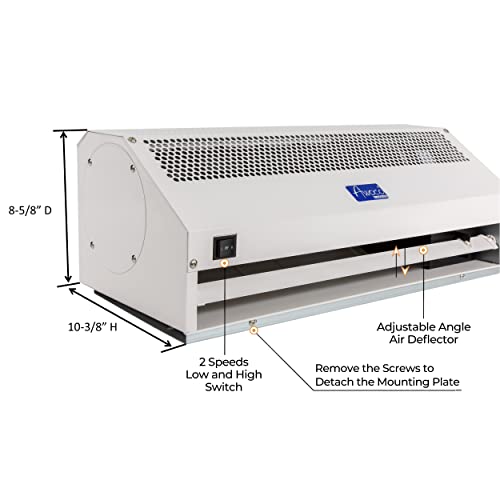 Awoco 24” Super Power 2 Speeds 800 CFM Commercial Indoor Air Curtain, CE Certified, 120V Unheated - Door Switch Included