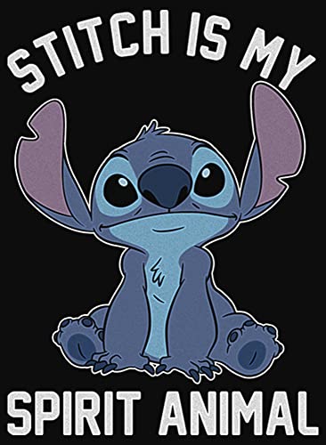 Disney Junior's Lilo & Stitch Stitch Spirital Animal Slim Fit, Scoop Hem Racerback Tank, Black, X-Small