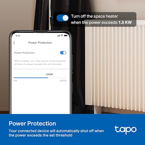 TP-Link Tapo Wi-Fi Smart Plug, ๐๐ป๐ฒ๐ฟ๐ด๐ ๐ ๐ผ๐ป๐ถ๐๐ผ๐ฟ๐ถ๐ป๐ด, Compatible with Alexa & Google Home & Samsung SmartThings, Timer, 15A/1800W Max, ETL Certified, 2.4G Wi-Fi Only, Tapo P115(2-Pack)