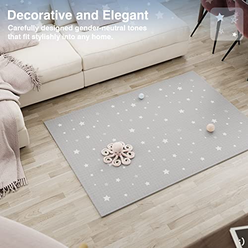 Biliboo Soft Foam Mats for Floor - Perfect Baby & Kids Play Mat - Crawling and Exercise - Non-Toxic, Waterproof, and Easy to Clean - Stars