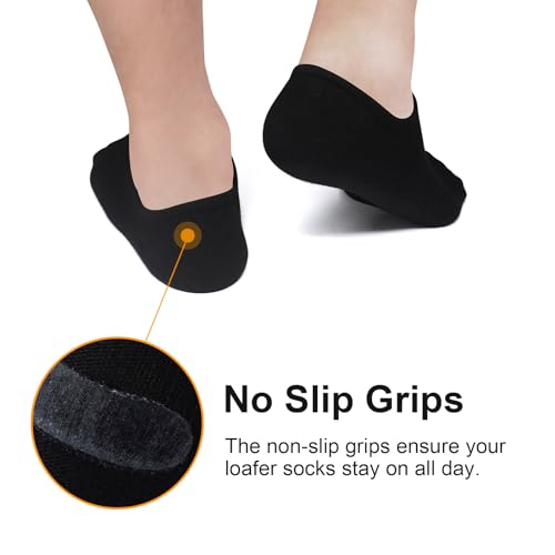 SIXDAYSOX No Show Socks Mens 8 Pairs White Invisible Low Cut Liner Socks With Arch Support Size 5-8