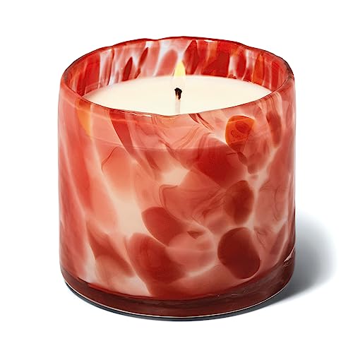 Paddywax Luxury Candles in Hand-Crafted Artisan Blown Glass Scented Luxe Candle, 8-Ounce, Saffron Rose