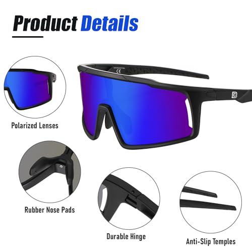 DUCO Cycling Sunglasses for Men Women Polarized Sports Sunglasses UV400 Baseball Sun glasses Anti Scratch Goggles DC0040