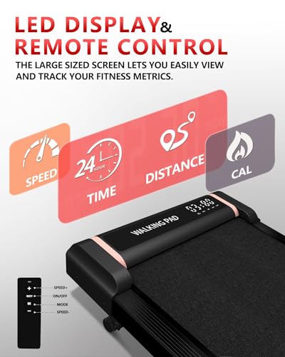 Walking Pad Treadmill with Incline Under Desk Treadmill 2.5 HP Portable Walking Pad 2 in 1 for Walking and Jogging, Under Desk Treadmill for Home Office with Remote Control.