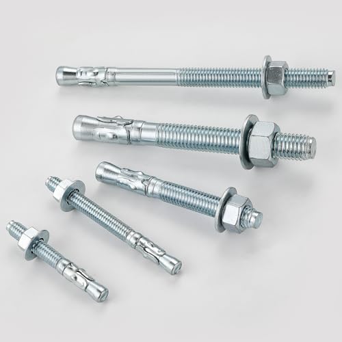 Wensilon 1/4x3 10Pcs Inch Standard Fasteners for Heavy-Duty Zinc Wedge Anchors for Cement and Concrete